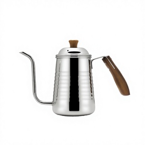 Eco-Friendly Wooden Handle Stainless Steel Long Neck Coffee Drip Pot <b>Tea</b> Gooseneck Kettle for Cafe Use - Product Image 2