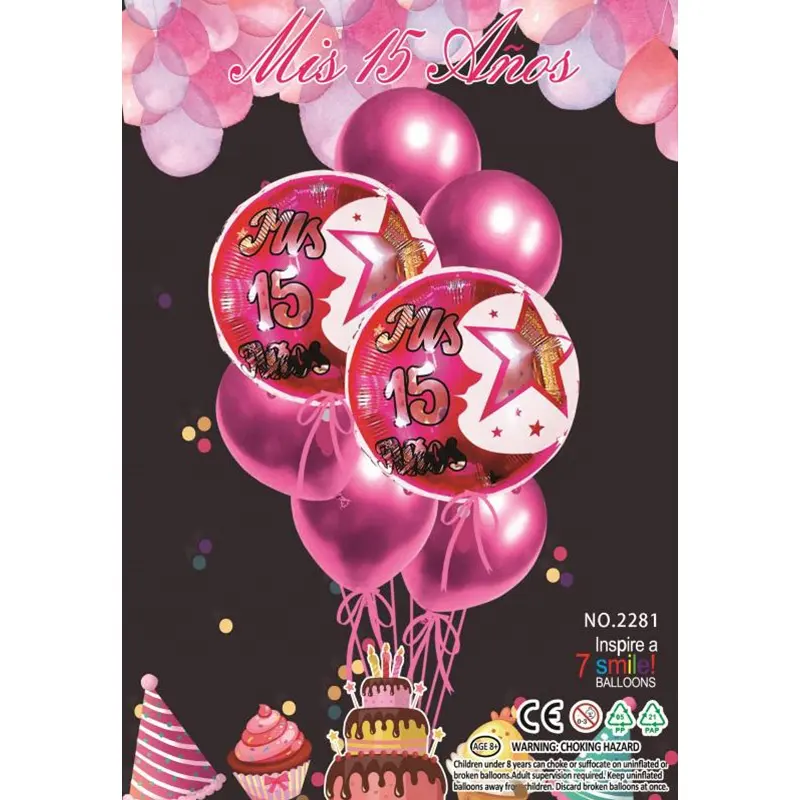 Wholesale 18 zoll 15-jahr-alte Happy Birthday party ballon Happy Birthday runde ballon helium ballon