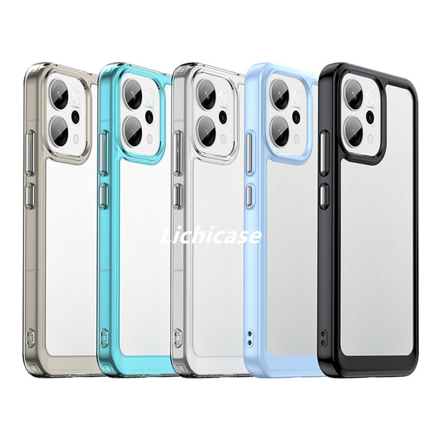 Lichicase Fast Delivery Candy Color Shockproof Mobile Phone Case for Oppo Reno 14 14F Acrylic Clear Back Cover