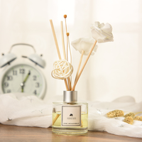 Diffuseur de Roseaux d'Huiles Essentielles à Parfum Fruité, Bouteille en Verre de 50 ML, Luxe et Sans Feu, pour Décoration d'Intérieur, Ensemble à Vente Chaude