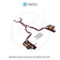 Système d'échappement intermédiaire à soupapes en titane YT, double sortie latérale quadruple, finition brûlée violette pour Mercedes Benz AMG C63 W205 4.0T