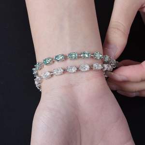 All <b>Fashions</b> Fine Jewelry Women <b>Tennis</b> <b>Bracelet</b> Inspired by Oval Stone Moissanite Wholesale Charm Designers for Party Occasions - Product Image 5