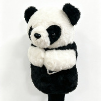 Funda para Palo de Golf y Gorra de Golf de Tela de Felpa de Panda, Promocional, Hecha a Mano, de Dibujos Animados, Bonita, con Diseño de Número Uno, Protección para la Cabeza del Palo