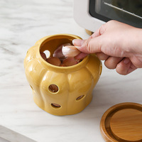Pot de rangement en céramique de style japonais créatif pour ail, gingembre et piment, avec design ajouré et ventilé