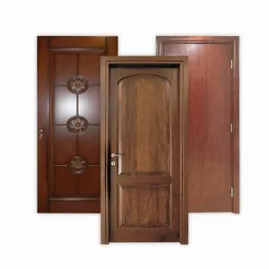 Puerta principal de roble macizo de <span class=keywords><strong>8</strong></span> pies personalizada, diseño moderno insonorizado para espacios interiores, para dormitorios, escuelas, baños - Product Image 1