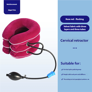 جهاز شد الرقبة المحمول القابل للنفخ ثلاثي الطبقات من القماش المخملي خفيف الوزن سهل الحمل للسفر والمنزل لتخفيف آلام الرقبة - Product Image 5