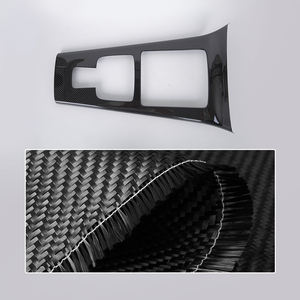 Pour <span class=keywords><strong>Mercedes</strong></span> Benz <span class=keywords><strong>CLA</strong></span> A classe W118 W177 A35 A45 intérieur de voiture en Fiber de carbone Console <span class=keywords><strong>centrale</strong></span> panneau de changement de vitesse garniture de couverture - Product Image 4