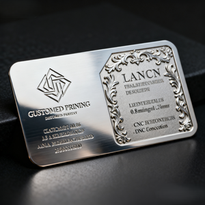 Carte de visite en métal miroir en acier inoxydable vierge de luxe avec logo d'impression personnalisé de 0.8mm d'épaisseur pour gravure au laser Seervice - Product Image 1