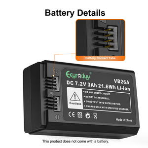 <span class=keywords><strong>Batterie</strong></span> <span class=keywords><strong>Godox</strong></span> originale VB26 3000mAh pour flash V860III <span class=keywords><strong>V1</strong></span> V850III - 21,6Wh haute capacité, charge rapide Type-C, certifiée CE/RoHS - Product Image 6