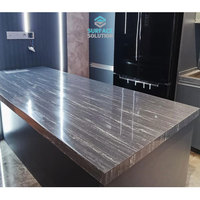 Matériaux de construction, panneau de pierre artificielle de 12 mm, marbre blanc, grande dalle, surface solide en acrylique pur modifiée pour les comptoirs