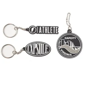 Populaire Sleutelhanger Charms Designer Custom Letters Naam Logo Luxe 3D Pvc Rubber Sleutelhanger Voor Geschenken