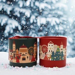 Biodegradable Customized Soy Ink Printing <b>Round</b> Cylinder <b>Box</b> Paper Tube Packaging for Christmas <b>Gift</b> Candy Chocolates Candle - Product Image 1
