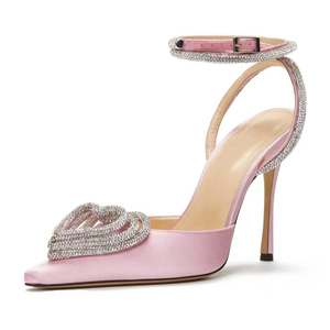 Tacones Altos de Cristal con Forma de Corazón y Pedrería para Mujer, de Alta Calidad, Modernos, con Punta Cubierta, Talla Grande - Product Image 4
