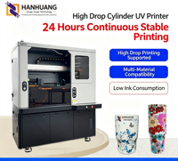 Mesin Printer Silinder Hemat Tinta, Peralatan Pencetakan UV Rotary untuk Cetak Kustom pada Tumbler, Botol, dan Vas Keramik
