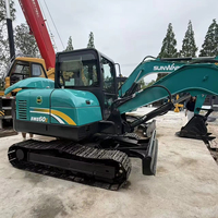 Excavatrice sur chenilles hydraulique d'occasion Sunward SWE60 de 6 tonnes avec moteur Yanmar, PLC et moteur, à vendre à bas prix