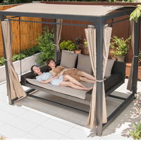 Lit d'oscillation d'auvent extérieur de meubles de patio d'été accrochant le lit de jardin d'oscillation de lit de repos pour des adultes
