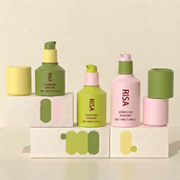 Collection de soins pour enfants imprimée UV de la marque Factory Risa, flacons en plastique recyclables à pompe sans air de 50 ml, 80 ml et 25 ml