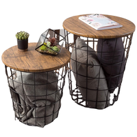 Table basse en fer forgé de style nordique avec hauteur réglable pour salon, table d'appoint pour canapé dans les petits appartements