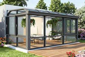 Véranda moderne sur pied avec cadre en aluminium et toit incliné pour villa, <span class=keywords><strong>solarium</strong></span> résidentiel, hôtel, parc, maison vitrée - Product Image 3
