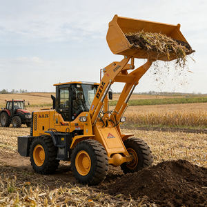 Chargeurs frontaux diesel certifiés CE par le fabricant, chargeurs 4x4, 7200*2450*3050 mm, mini-chargeuse sur pneus avec godet - Product Image 6