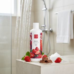 Gel Douche Fraîcheur Fraise TTO Clinic 500ml Hydratant Nourrissant Rafraîchissant au Beurre de Cacao, Vitamine E, Niacinamide et Panthénol - Product Image 3