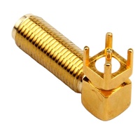 Conector de mamparo SMA Conector SMA de 22mm para antena PCB con abrazadera de 4 pines hembra de PIN largo IP65