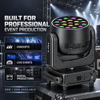 Projecteur à tête mobile 19x40W RGBW Bee Eye avec bande LED 4-60 °   Objectif rotatif Zoom pour éclairage de scène, concert, DJ, location, événement