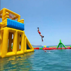 <span class=keywords><strong>Aquapark</strong></span> en vinyle personnalisé Tyrolienne gonflable Parc aquatique d'aventure pour Aqua Park Challenge Game par Cheer Amusement - Product Image 1