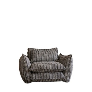 Fauteuil simple en tissu rayé rétro <span class=keywords><strong>Serea</strong></span>, canapé de loisirs minimaliste italien pour la maison et l'appartement - Product Image 1