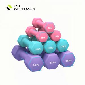 Ensemble d'haltères hexagonales PINJIAN, revêtement en néoprène, équipement de musculation à domicile, musculation, entraînement de force, logo personnalisé OEM - Product Image 1