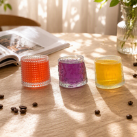 Verre à whisky et café torsadé gaufré 2026 – Design classique texturé irrégulier, transparent, sans BPA, isolé