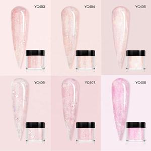 Feishi fabricant 12 couleurs rose <span class=keywords><strong>série</strong></span> 3 en 1 trempage sculpté Extension poudre acrylique flocons mélangés paillettes - Product Image 2