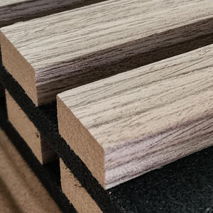 Parete eco-friendly pannelli acustici legno stecche decorativo rivestimento insonorizzato impiallacciatura per Studio ufficio Home Theater ospedale scuola - Product Image 5