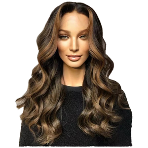 Brun foncé Balayage Couleur Soie Dentelle Perruque Super Naturel 100% Vierge Européenne Cheveux Soie Top Lace Front Perruques pour Blanc Sans Colle - Product Image 1