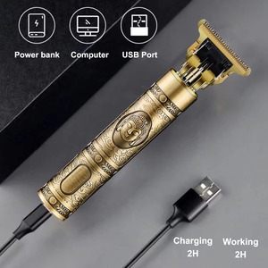 เครื่องโกนหนวดไฟฟ้าสำหรับผู้ชาย รุ่นวินเทจ T9 ชาร์จผ่าน USB ชาร์จเร็ว เครื่องตัดแต่งขนไฟฟ้า ลายมังกรพระพุทธรูป - Product Image 2