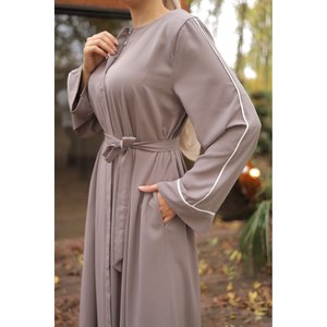 Abaya Estilo Dubái, Tela <span class=keywords><strong>Medina</strong></span>, Vestido Musulmán Tradicional, Múltiples Colores, 145 cm de Largo, Tallas 38S a 483XL - Product Image 5