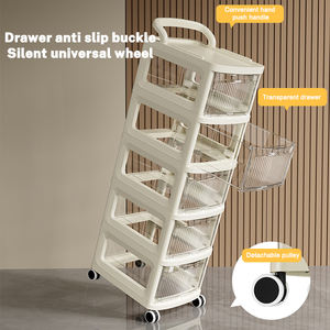 عربة صغيرة متعددة الطبقات على شكل درج لعبة الوجبات الخفيفة رف تخزين صغير متحرك 4 طبقات بكرة تخزين بلاستيكية بعجلات - Product Image 2