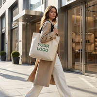 Sac en toile personnalisé, durable, avec poignées renforcées, écologique, réutilisable, grande capacité, doux, sans doublure, pour usage quotidien