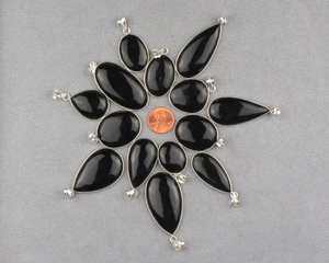 Handmade Silver Plated <b>Necklace</b> Natural Black <b>Onyx</b> Gemstone Pendant Boho Hippie Style Jewelry for Women Gold Plating Optional - Product Image 2