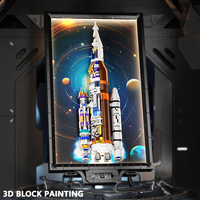 Fusée Murale Espace Aérospatiale 3D Modèle Enfants Éducatifs Assembler Bloc De Construction En Plastique Jouet Ornements Décoratifs 23021