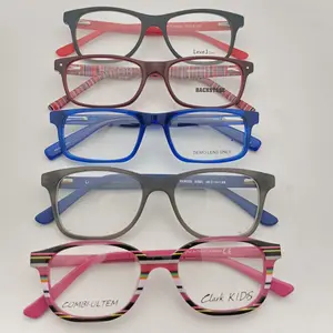 Gafas ópticas con montura de acetato para niños, lentes a la moda, venta al por mayor, en Stock