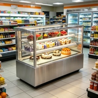 Vitrine Réfrigérée Commerciale Personnalisable pour Gâteaux, Contrôle par Application, Grande Capacité, Buffet en Acier Inoxydable pour Mariages et Événements