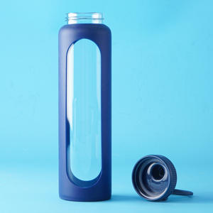 Bouteille d'eau en verre de grande capacité de 32oz 1000ml 1 litre bouteille d'eau en verre borosilicaté cruche d'eau réutilisable avec manchon en silicone - Product Image 4
