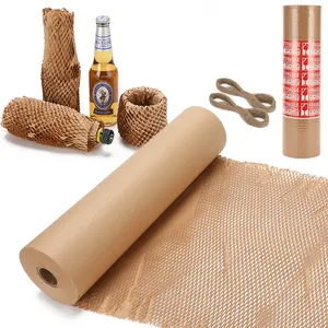 High Quality Moving Supplies Recyclable Wrapping Packaging Honeycomb Kraft Paper In Self-Dispensed Box