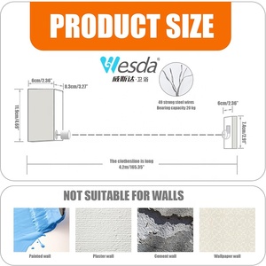 WESDA Corde à <span class=keywords><strong>linge</strong></span> rétractable réglable <span class=keywords><strong>pour</strong></span> l'intérieur/l'extérieur Corde de séchage <span class=keywords><strong>pour</strong></span> l'intérieur/l'extérieur <span class=keywords><strong>pour</strong></span> un séchage pratique - Product Image 6