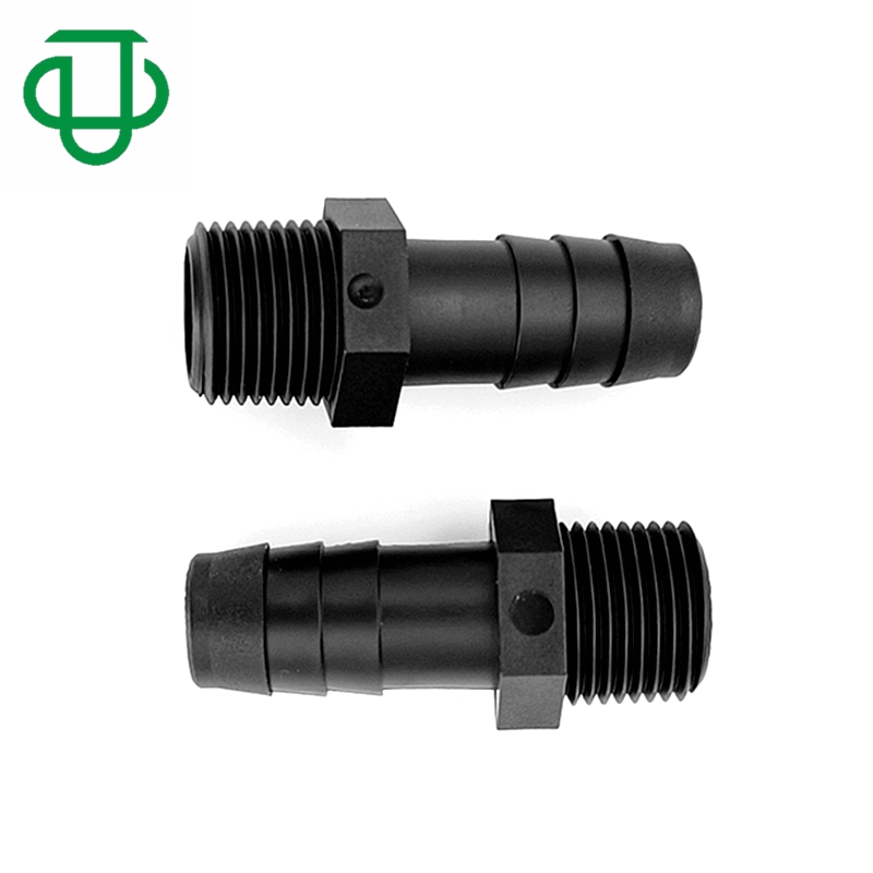 שחור ניילון 3/8 "זכר NPT חוט מתאם 1/2" צינור ישר מרפק זכר הברגה אביזרי צנרת