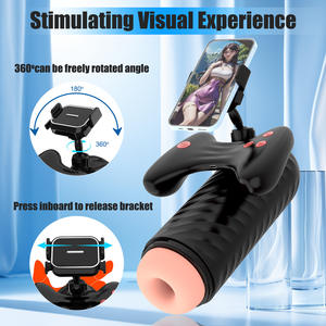 Masturbation masculine avec support vidéo pour téléphone portable La poignée de <span class=keywords><strong>jeu</strong></span> rétractable entièrement automatique vibre sucer le masturbateur - Product Image 5