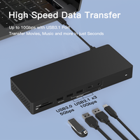 Station d'accueil USB-C Thunderbolt 4 14-en-1 avec hub d'affichage quadruple 4K, USB-C vers 2x DisplayPort, Ethernet, SD, TF, PD, USB-C 3.1, 3.5mm