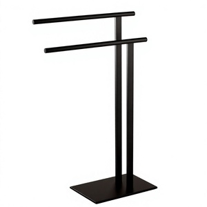 Porte-vêtements minimaliste à double niveau en métal, support de rangement rectangulaire durable en acier au carbone pour armoire - Product Image 1