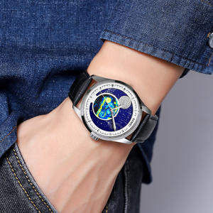Reloj de Cuarzo para Hombre SKMEI 2115, Estilo Coreano, Esfera con Diseño de Cielo Estrellado, Fase Lunar, Pantalla Analógica, Cristal, Correa de Cuero Genuino de 20 mm - Product Image 6